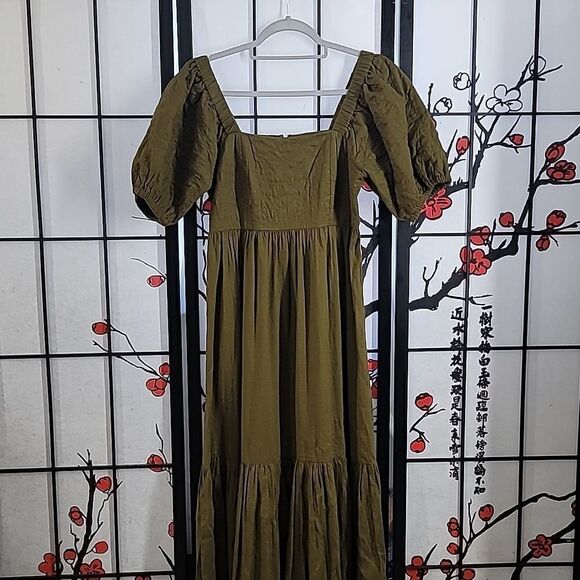 Madewell Quilted Tiered Midi Dress - Picture 3 of 12